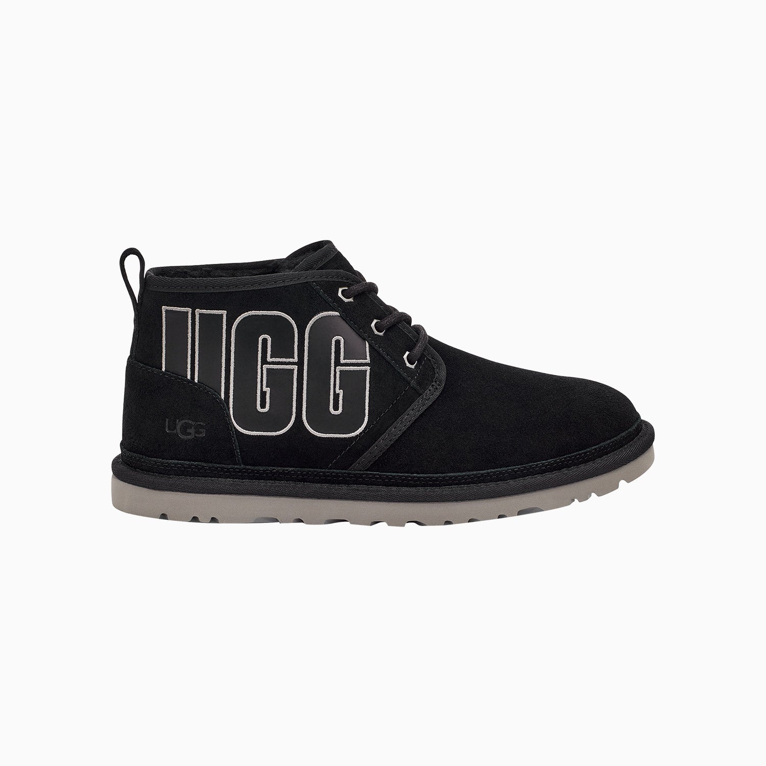 UGG Men's Neumel Graphic Outline Boot - Color: Black Grey Suede - Tops and Bottoms USA -