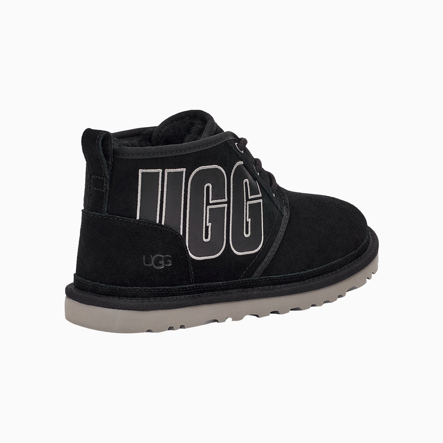 UGG Men's Neumel Graphic Outline Boot - Color: Black Grey Suede - Tops and Bottoms USA -