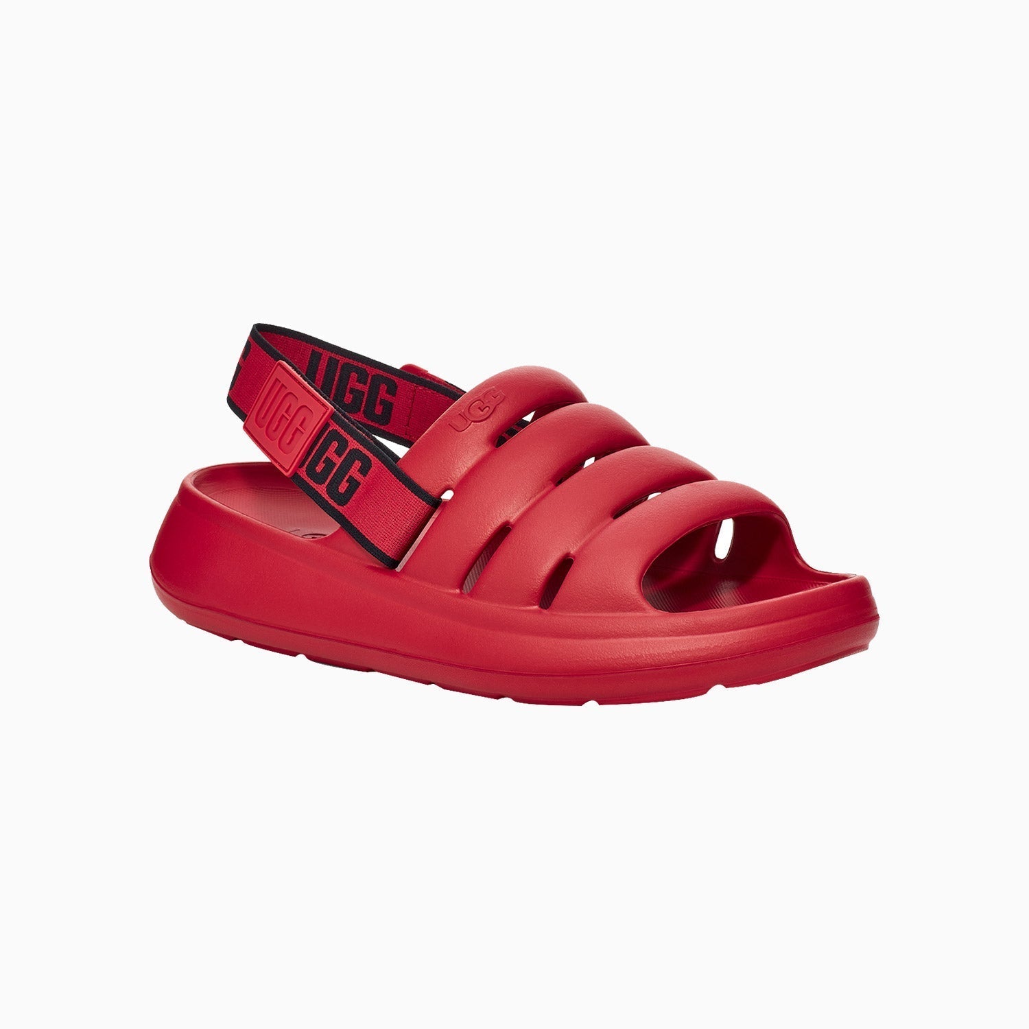 UGG Men's Sport Yeah Slide - Color: Samba Red, Black - Tops and Bottoms USA -