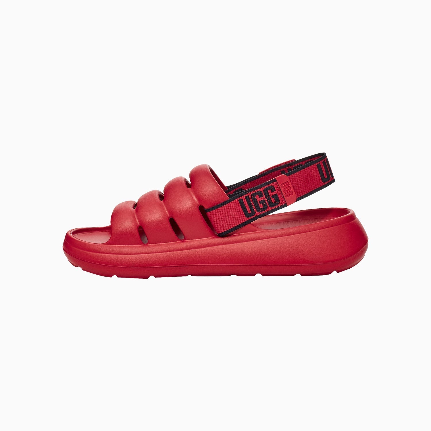 UGG Men's Sport Yeah Slide - Color: Samba Red, Black - Tops and Bottoms USA -