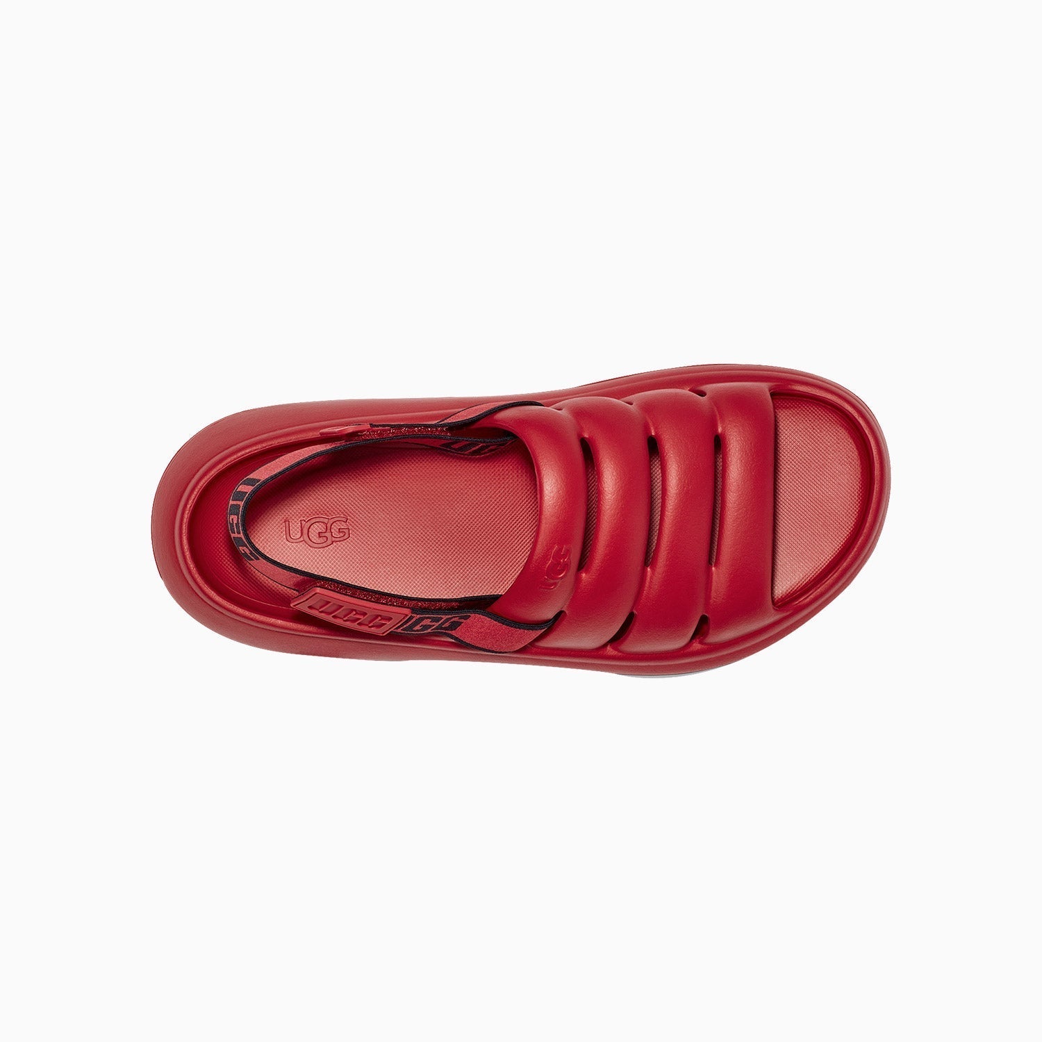 UGG Men's Sport Yeah Slide - Color: Samba Red, Black - Tops and Bottoms USA -