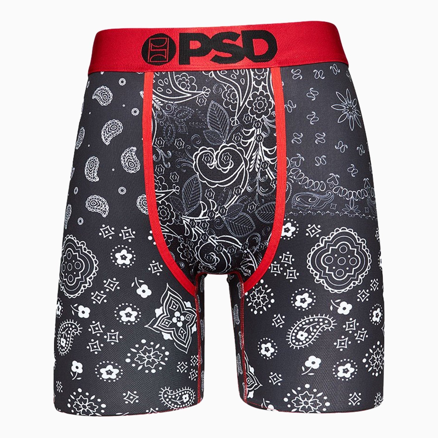 PSD UNDERWEAR | Men's Black Hype Bandana Boxer - Color: BLACK - Tops and Bottoms USA -