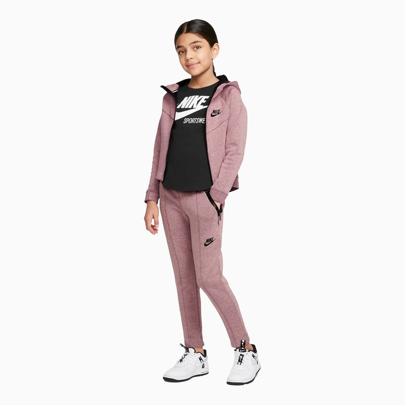 Kid's Sportswear Tech Fleece Tracksuit (Bright Melon) - Lightweight warmth with soft, stretchy fabric and storage pockets