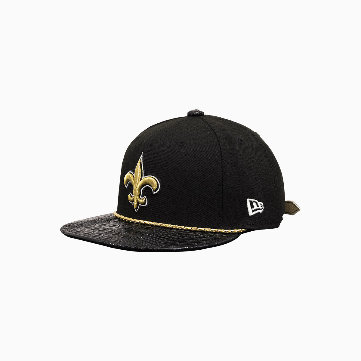 breyers-buck-50-new-orleans-saints-hat-with-leather-visor-breyers-tnosh-black-gold