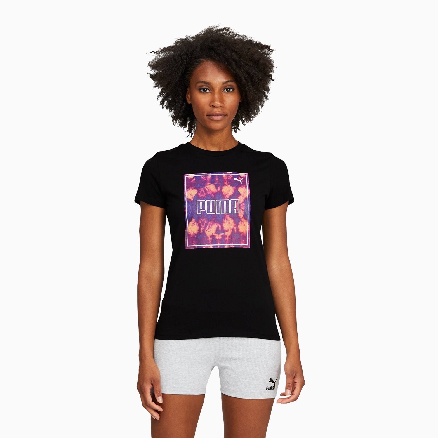 Puma Women's Tie Dye T Shirt - Color: Black - Tops and Bottoms USA -