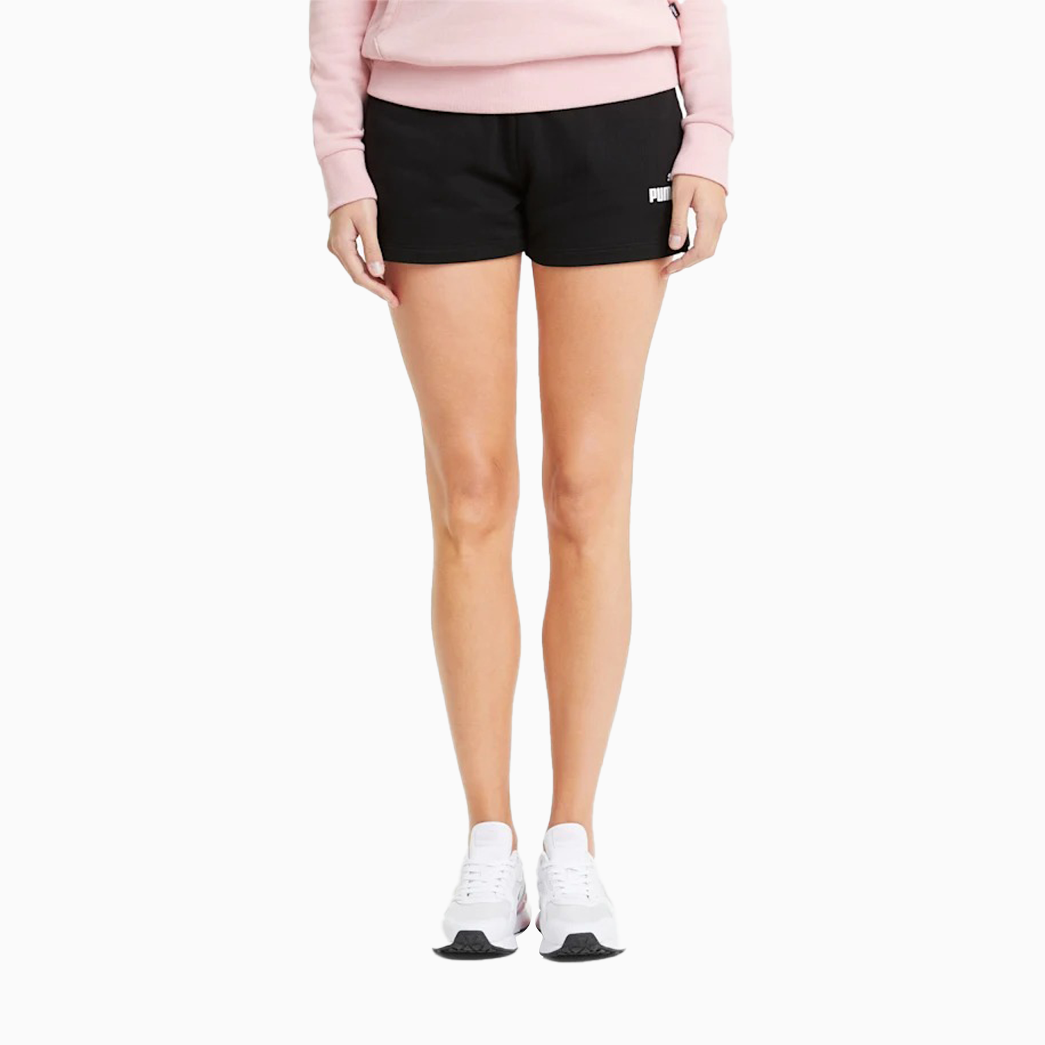 Puma Women's Essentials 4" Sweat Shorts - Color: Black - Tops and Bottoms USA -
