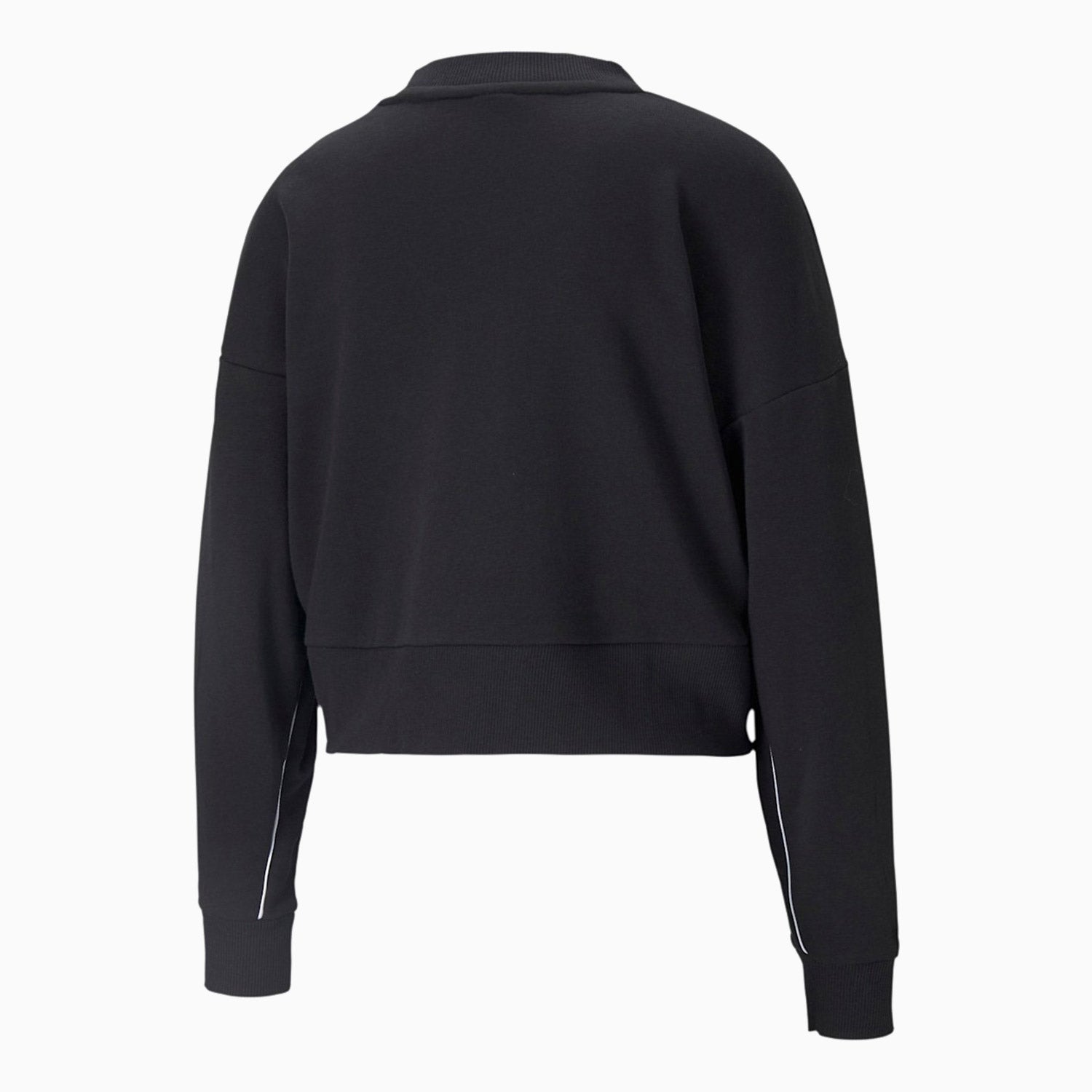 Puma | Women's Classics Cropped Crew Sweatshirt - Color: BLACK, WHITE - Tops and Bottoms USA -