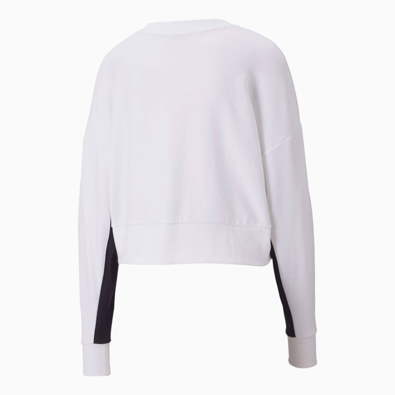 Puma | Women's Classics Cropped Crew Sweatshirt - Color: BLACK, WHITE - Tops and Bottoms USA -
