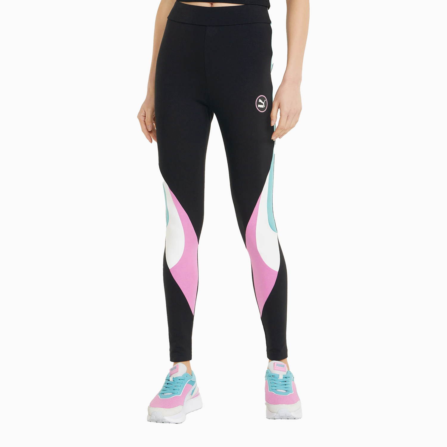 Puma Women's Sportswear Graphic Outfit - Color: Puma Black - Tops and Bottoms USA -