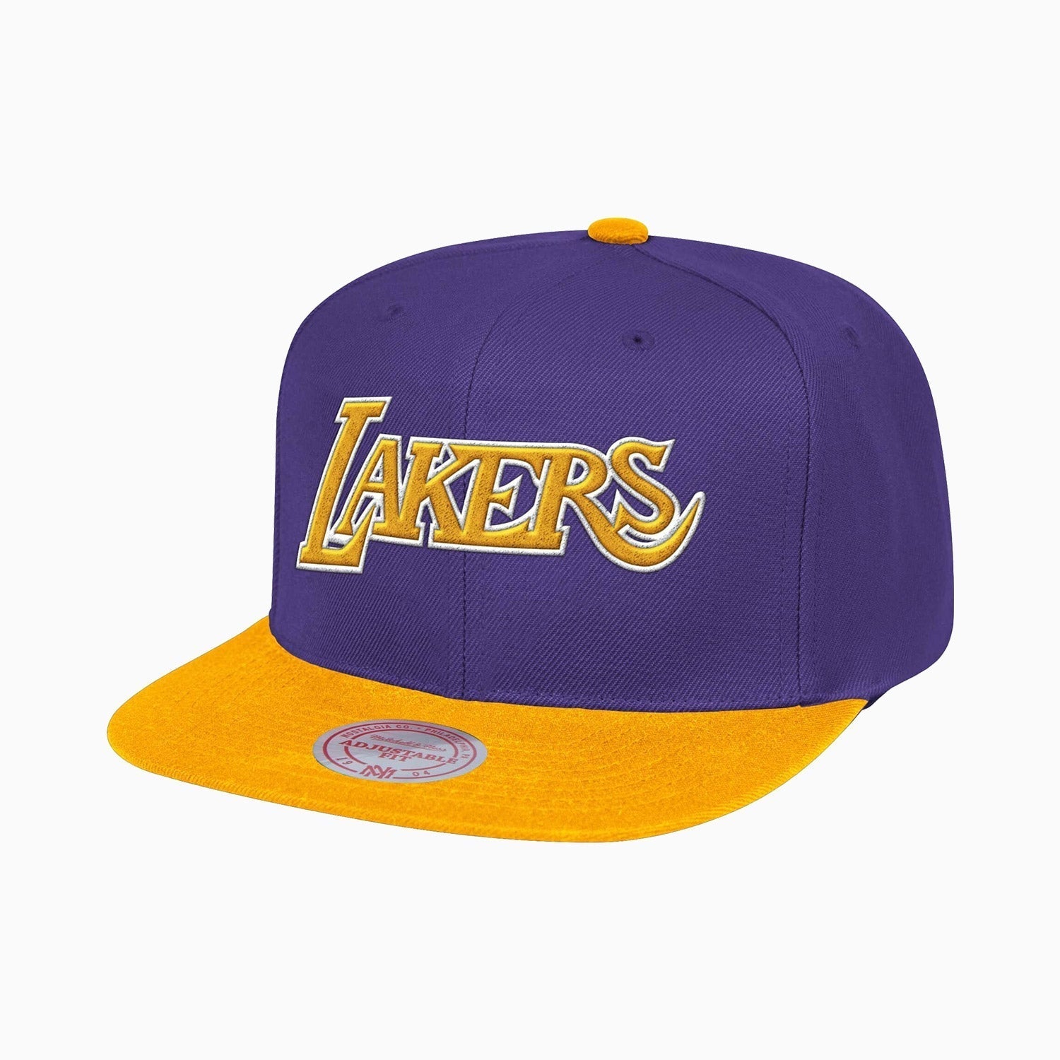 Men's Mitchell Ness Purple/Gold Los Angeles Lakers Two-Tone Wool