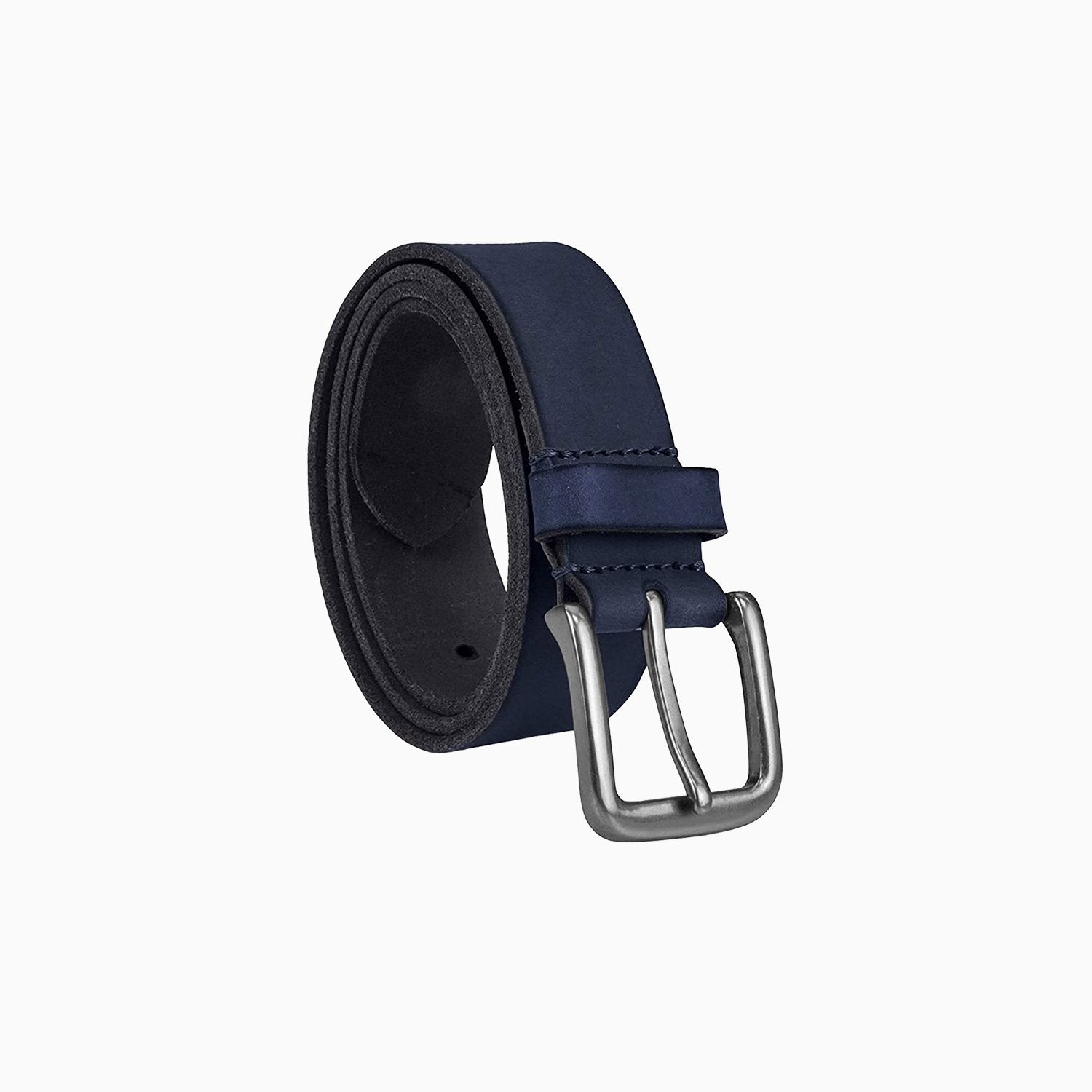 Timberland | Men's 35mm Classic Jean Urban Casual Genuine Leather Belt - Color: NAVY BLUE - Tops and Bottoms USA -