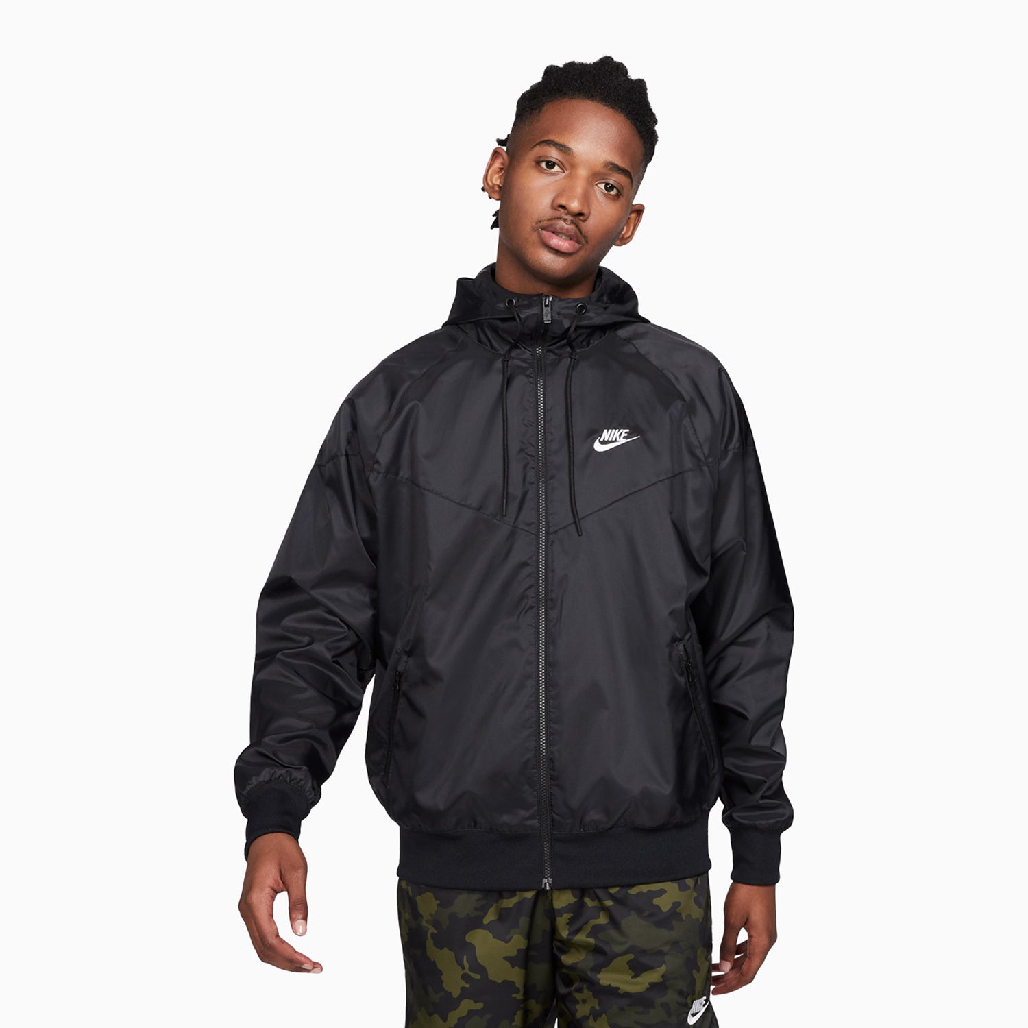 Nike Men's Nike Sportswear Windrunner Hoodie - Color: Black White - Tops and Bottoms USA -