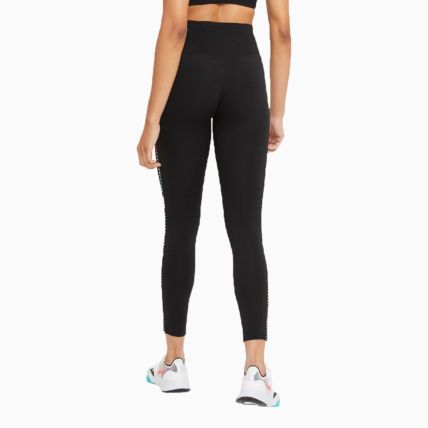 NIKE | Women's One Rainbow Ladder Leggings - Color: Black White - Tops and Bottoms USA -