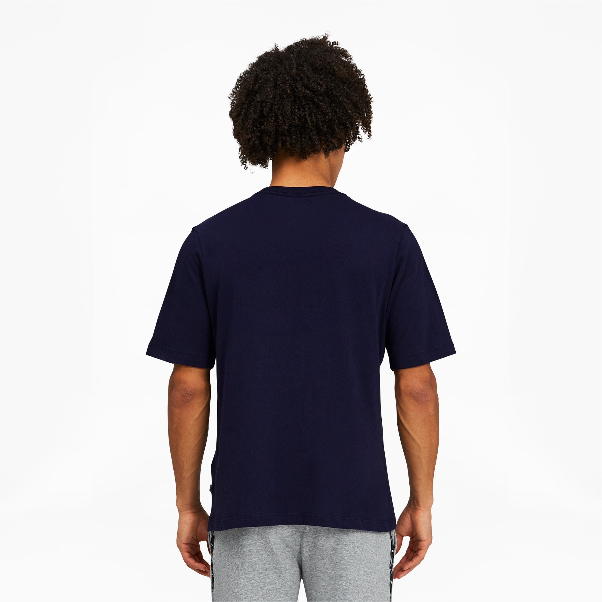 Puma Men's Essential Logo Crew Neck T Shirt - Color: White, Black, Peacoat, White Ignite Pink, White Blue, Red, Scarlet - Tops and Bottoms USA -