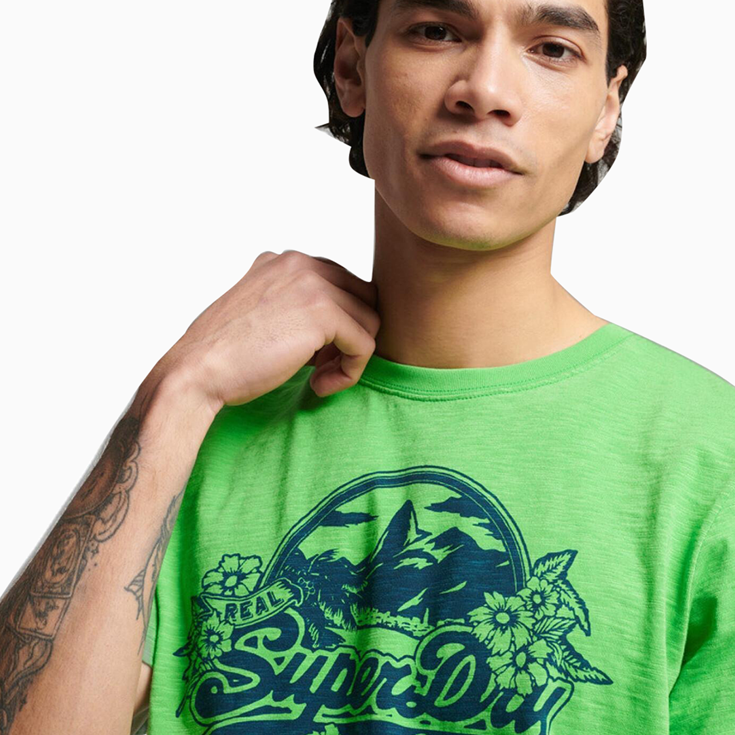 Superdry Men's Vintage Logo Seasonal T Shirt - Color: Apple Green - Tops and Bottoms USA -