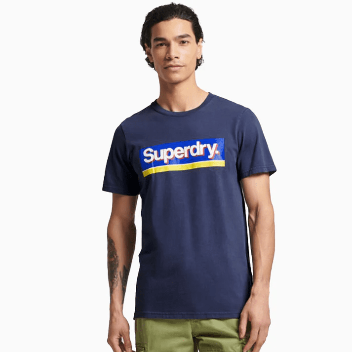 Superdry Men's Vintage CL Seasonal T Shirt - Color: Atlantic Navy - Tops and Bottoms USA -