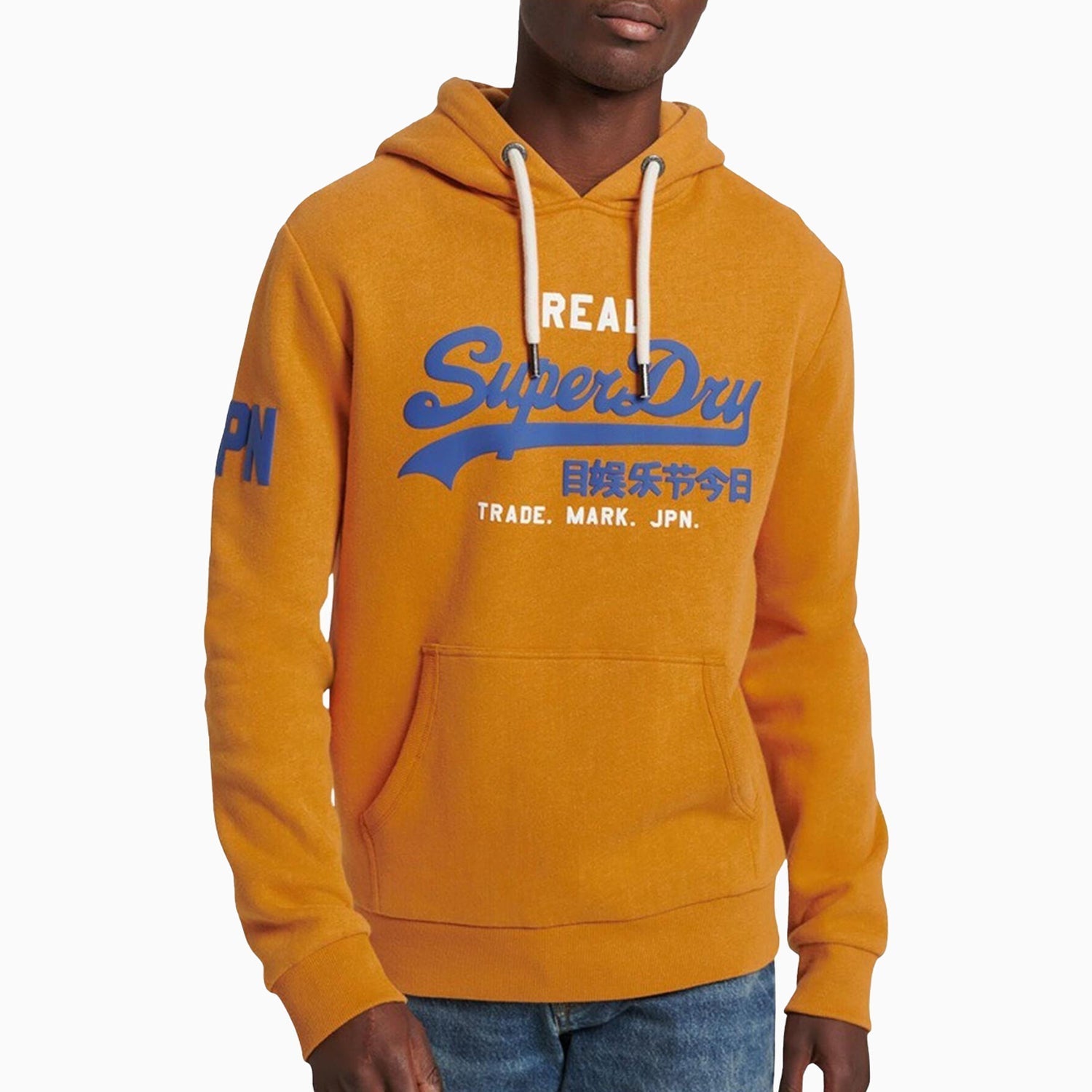 Superdry Men's Vintage Logo Classic Hoodie - Color: Thrift Gold Marl - Tops and Bottoms USA -