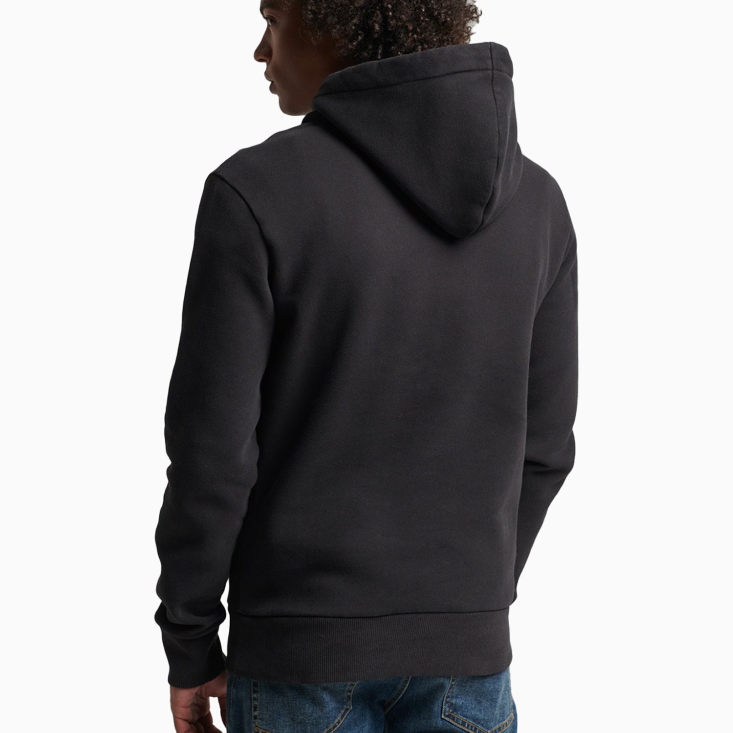 Superdry Men's Organic Cotton Core Logo Graphic Hoodie - Color: Black - Tops and Bottoms USA -