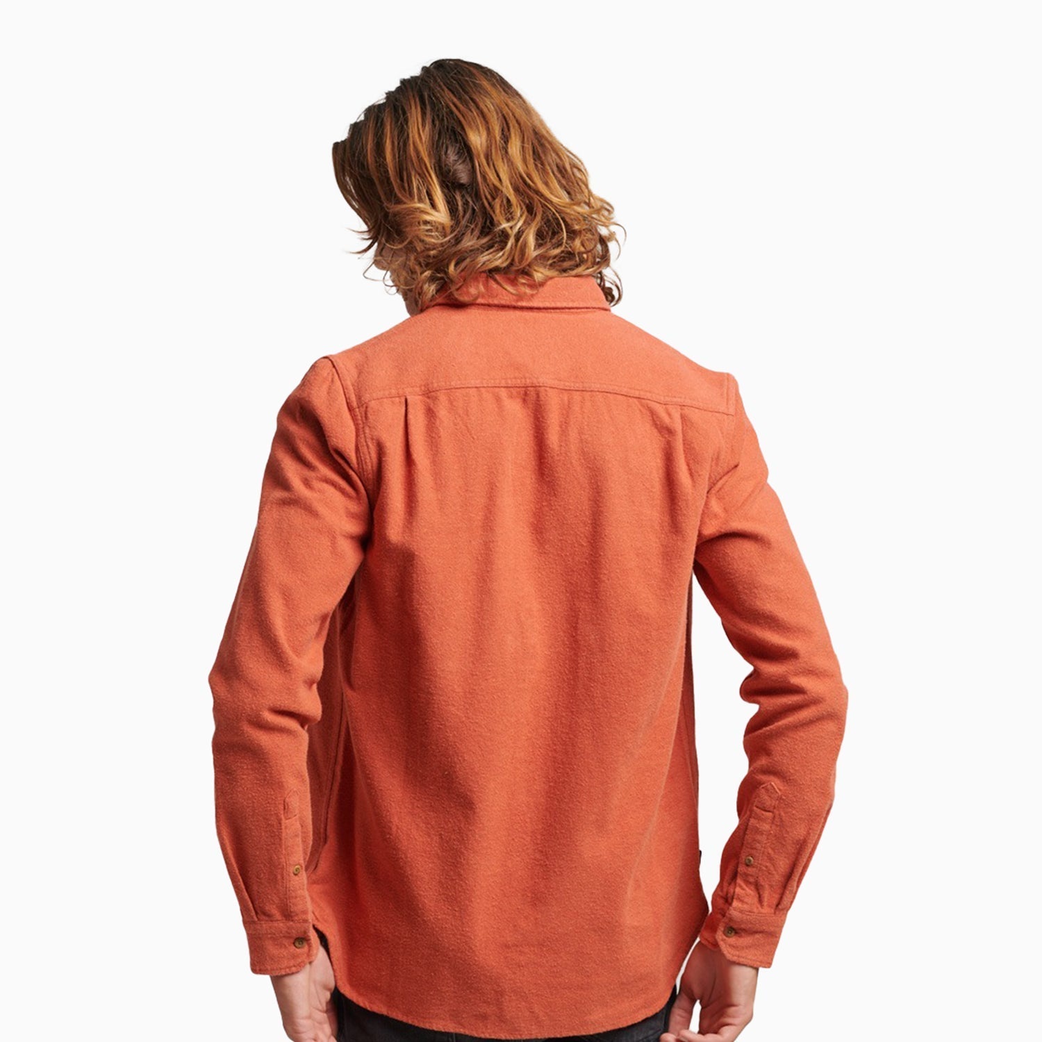 Superdry Men's Organic Cotton Trailsman Flannel Shirt - Color: Burnt Orange - Tops and Bottoms USA -
