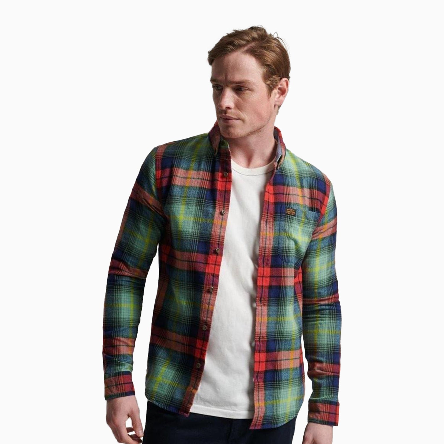 Superdry Men's Organic Cotton Vintage Lumberjack Shirt - Color: Arizona Check - Tops and Bottoms USA -