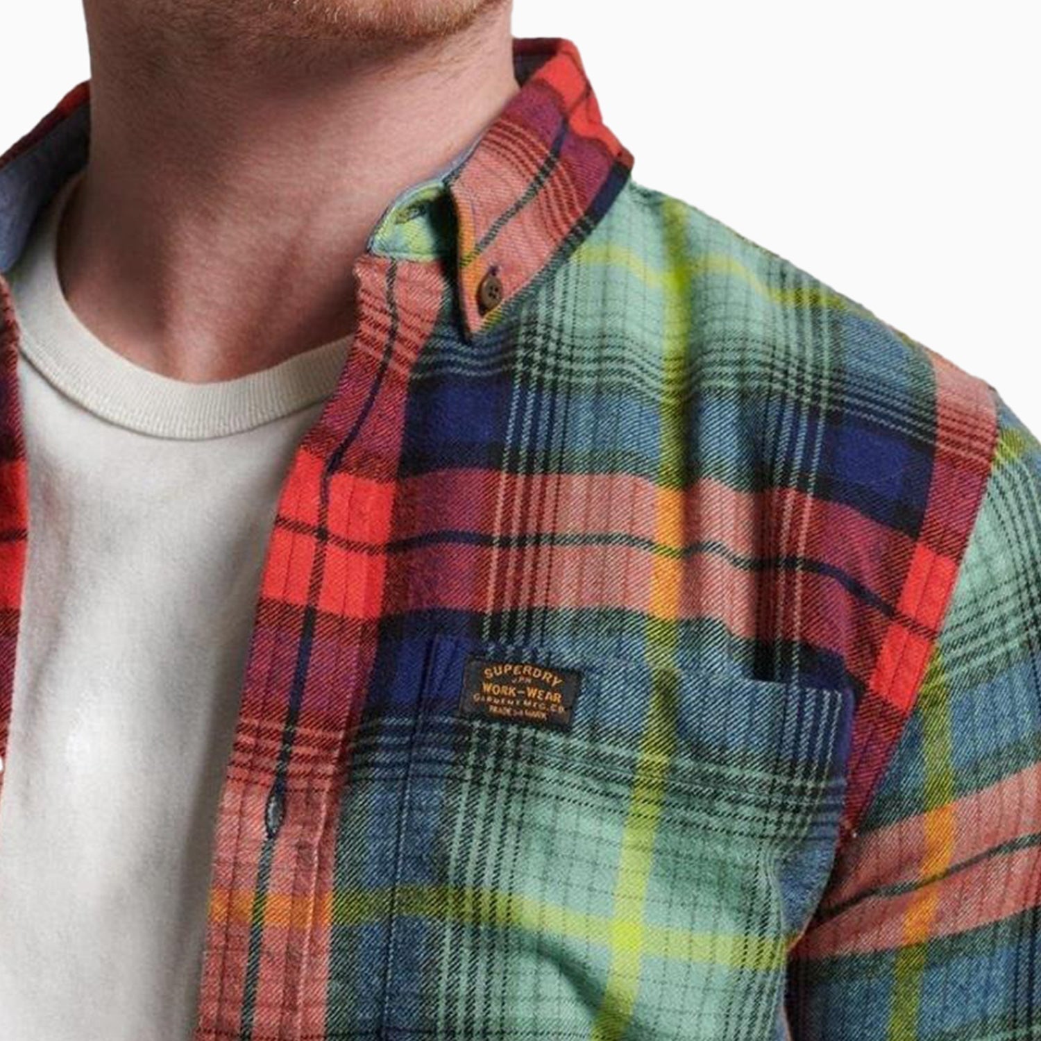 Superdry Men's Organic Cotton Vintage Lumberjack Shirt - Color: Arizona Check - Tops and Bottoms USA -