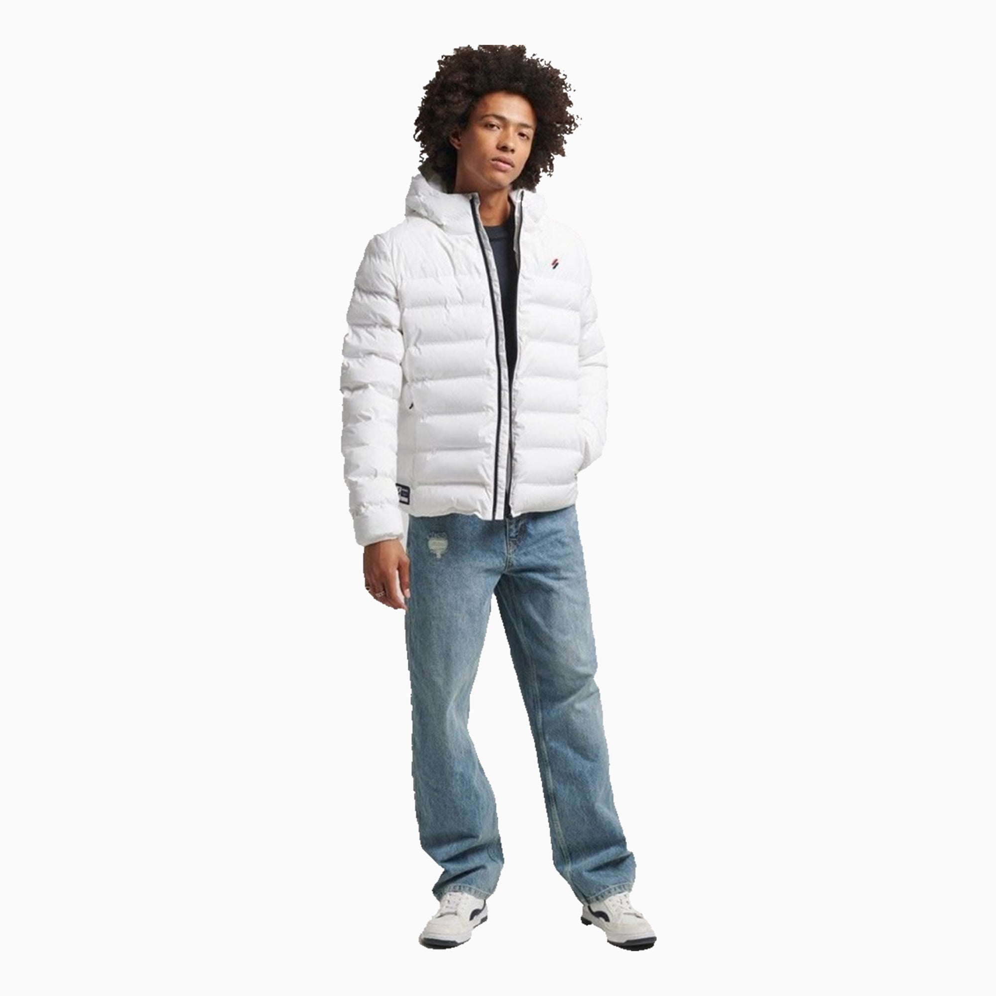 Superdry Men's Heat Sealed Padded Jacket - Color: Optic - Tops and Bottoms USA -