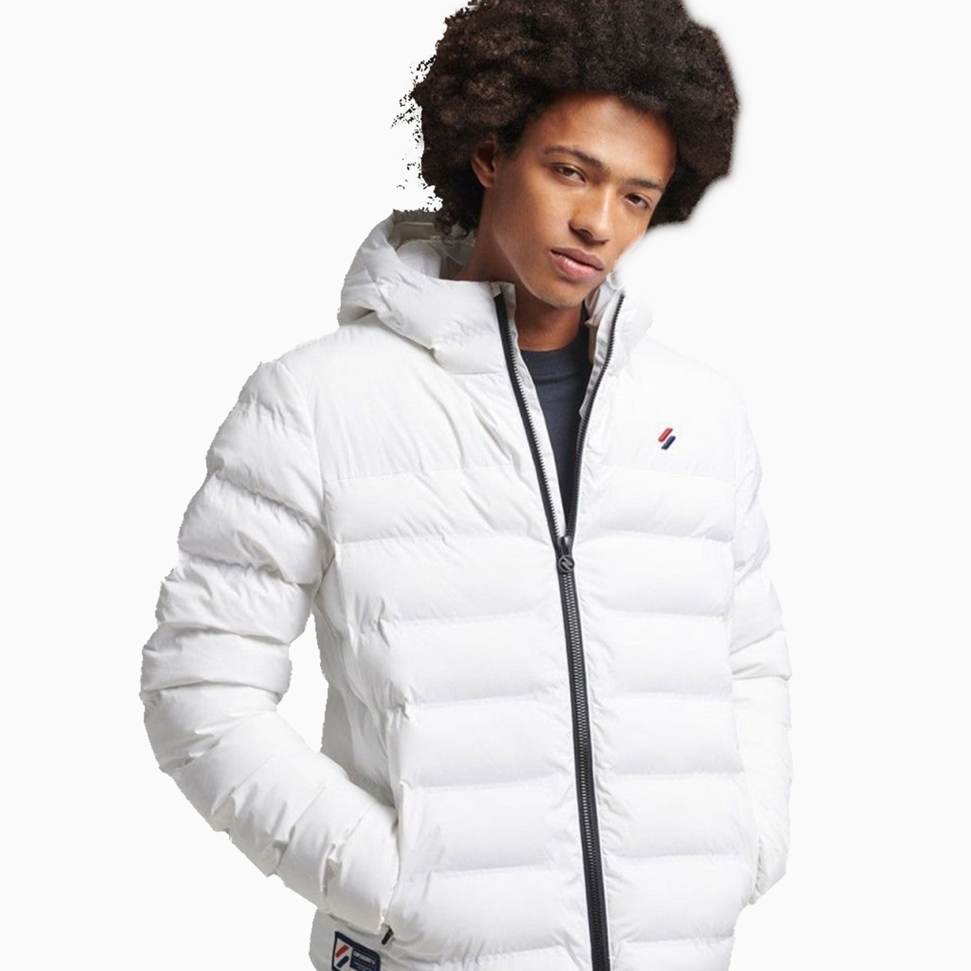 Superdry Men's Heat Sealed Padded Jacket - Color: Optic - Tops and Bottoms USA -