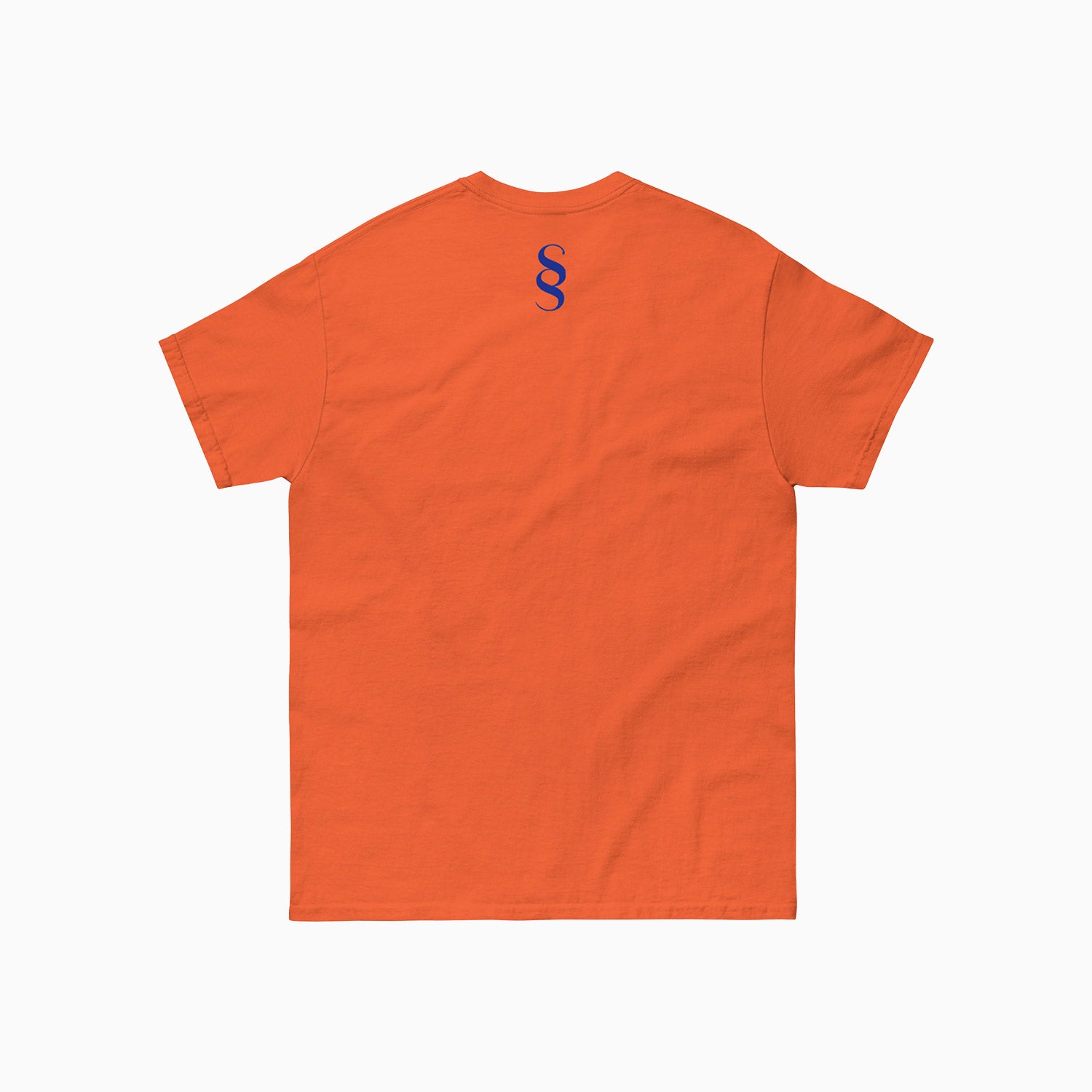 Savar Basic Design Printed Crew Neck Orange T-Shirt For Men - Color: Orange/ Royal Blue - Tops and Bottoms USA -