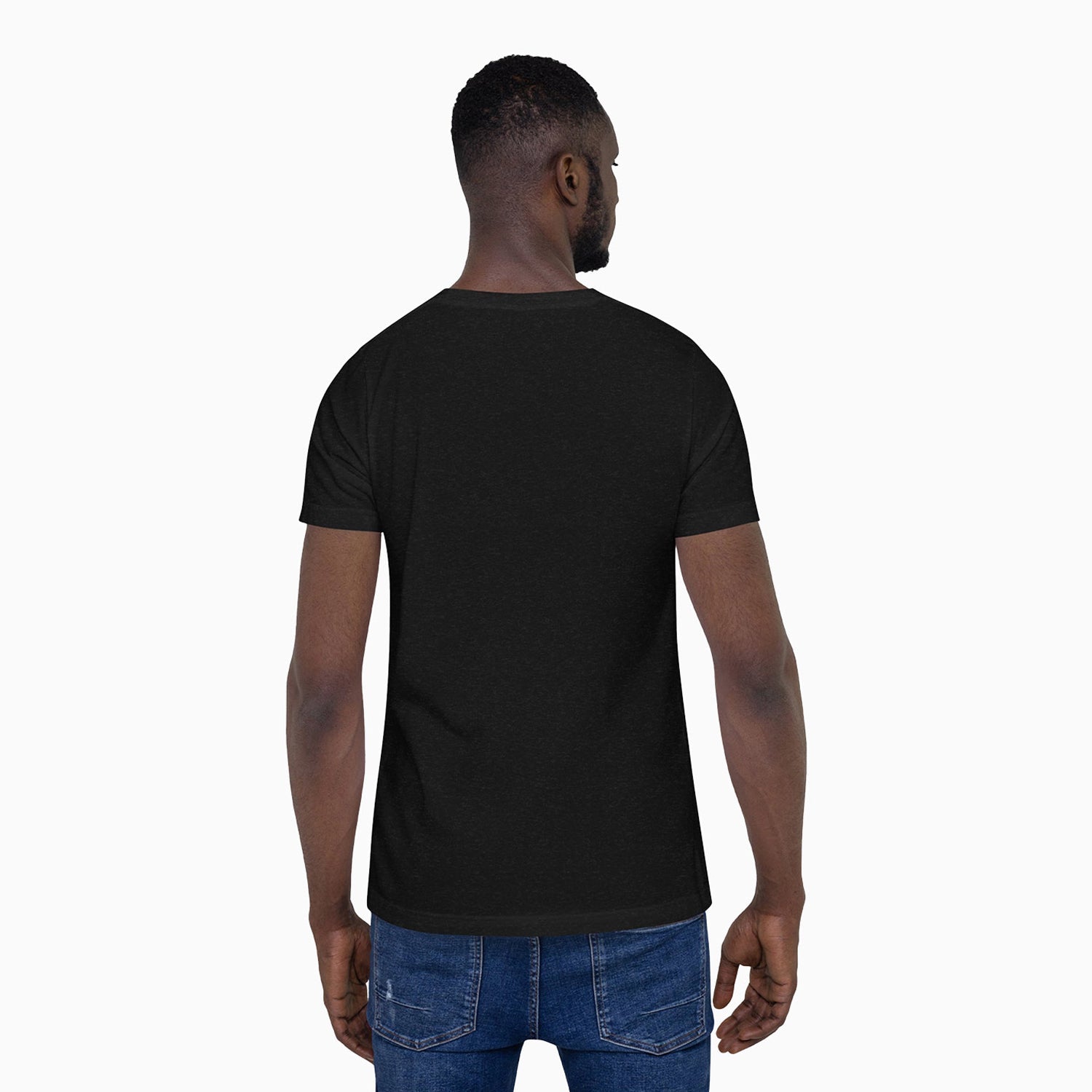 Savar Cut-off Design Printed Crew Neck Black T-Shirt For Men - Color: Black/ White Infrared - Tops and Bottoms USA -