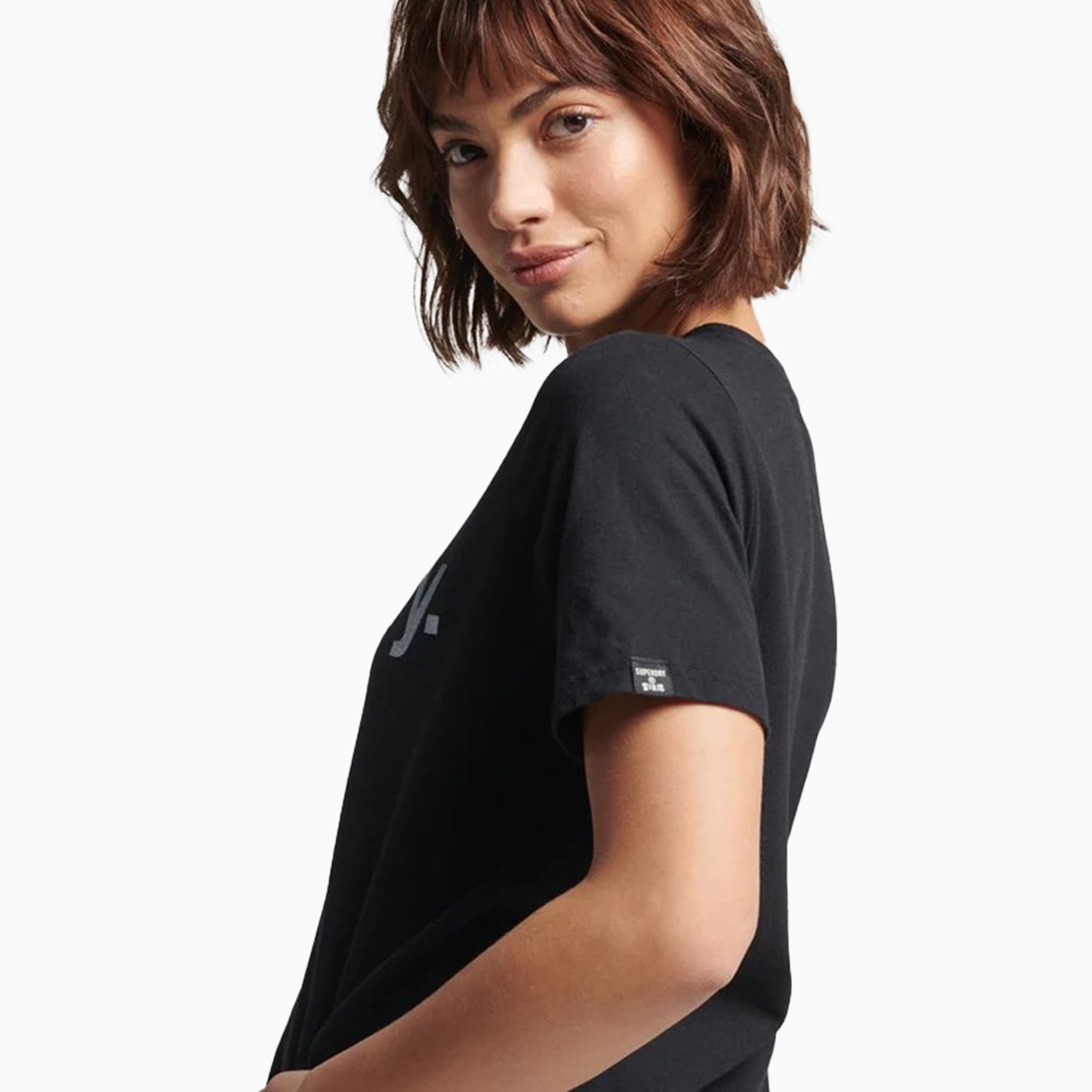 Superdry Women's Core Logo T Shirt - Color: Black - Tops and Bottoms USA -