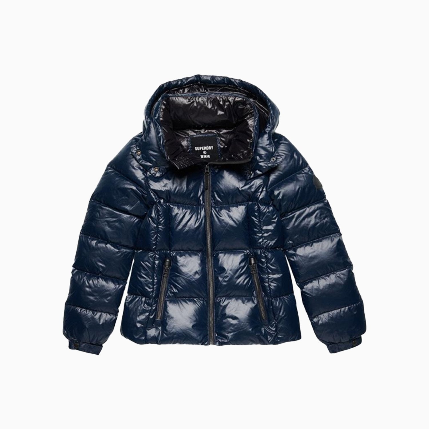 Superdry Women's Mountain Hooded Down Puffer Jacket - Color: Eclipse Navy - Tops and Bottoms USA -